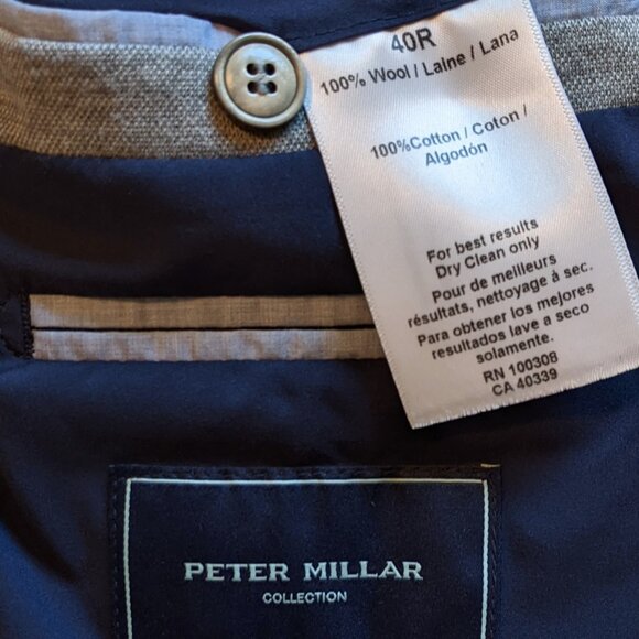 Peter Millar Collection Blazer Gray Wool Jacket 40R w/ Detachable Dickey - Picture 5 of 10
